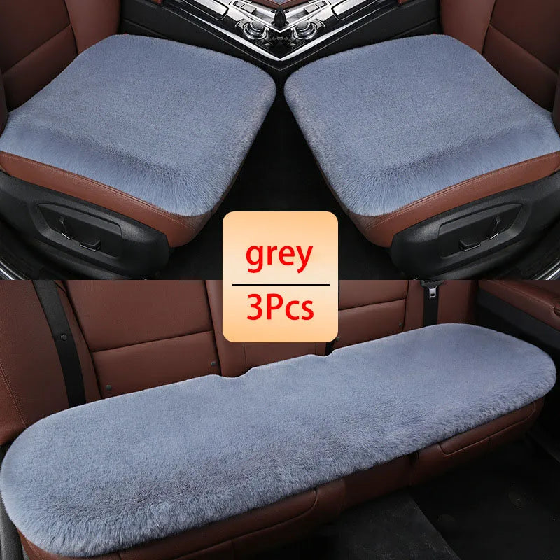 Winter Plush Rabbit Fur Car non-slip Seat Cushion Warmth Thickened Wool One Piece Square Cushion for Main Driver or Co-pilot