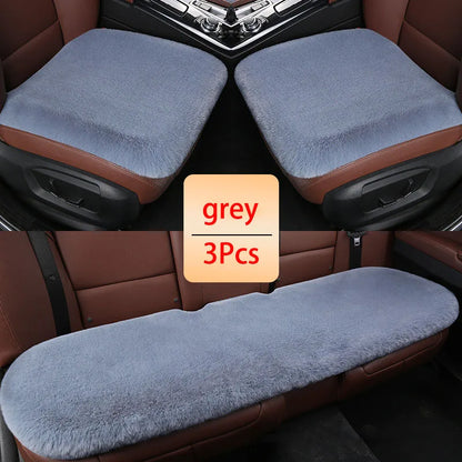 Winter Plush Rabbit Fur Car non-slip Seat Cushion Warmth Thickened Wool One Piece Square Cushion for Main Driver or Co-pilot