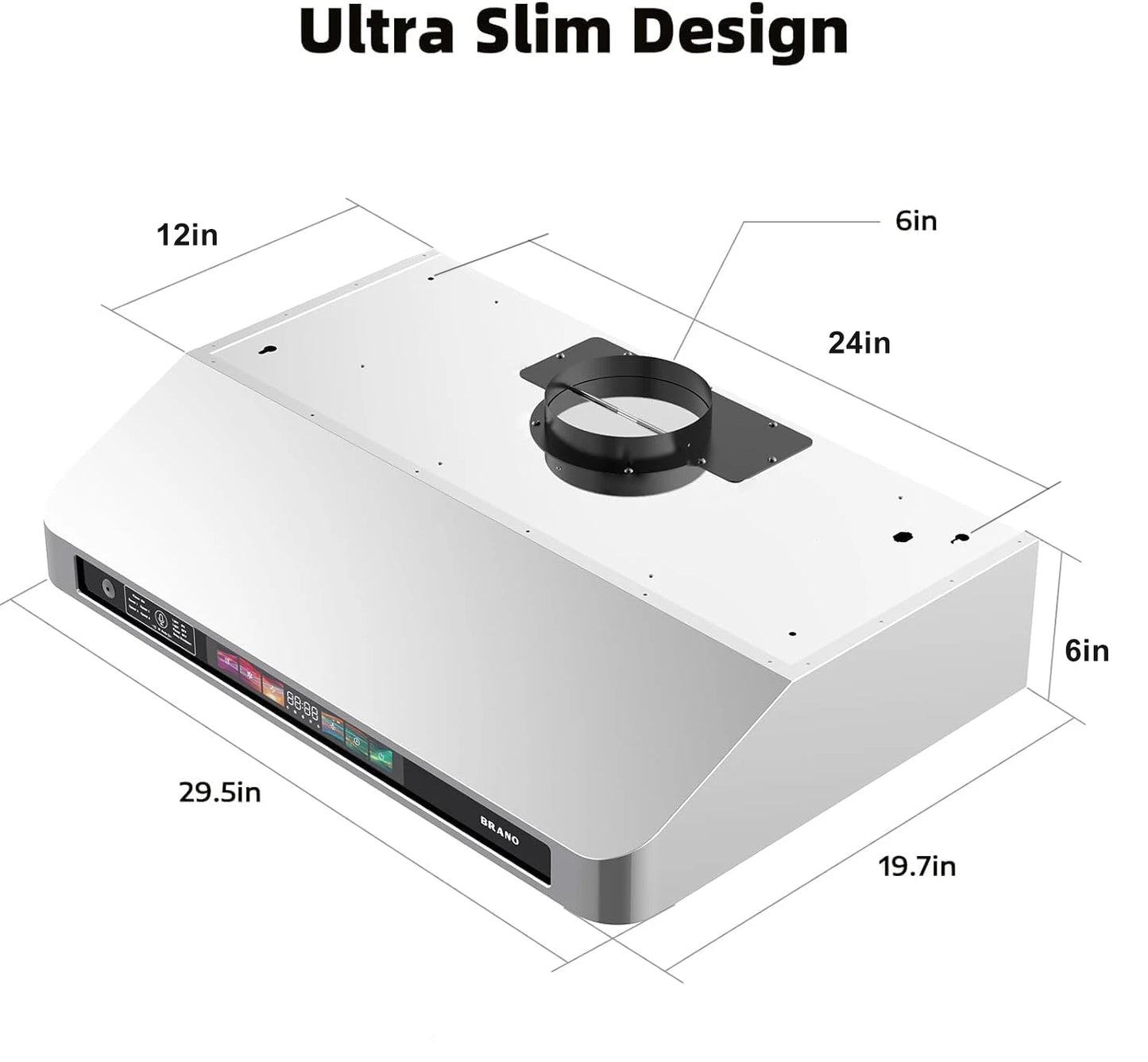 30/36 Inch Under Cabinet Range Hood with Voice/Gesture/Touch Control, 900 CFM Kitchen Vent Hood with 4-Speed Exhaust Fan
