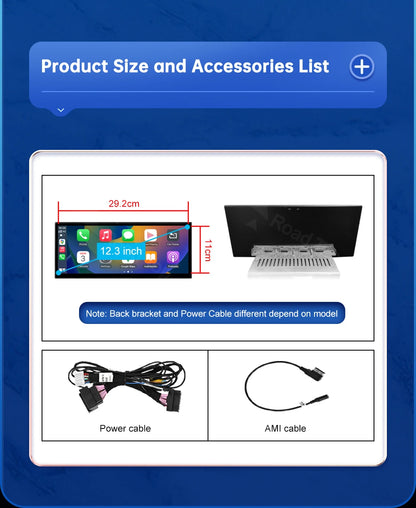 CN Road Top 12.3 Inch Touch Display For Audi A3 S3 2014-2019 Multimedia Player Andriod Auto Link GPS Carplay Screen Car Play