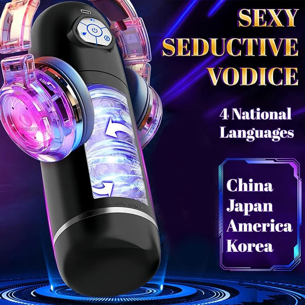Fully automatic clamping and suction airplane cup suitable for male masturbation, penis extension time trainer, adult product