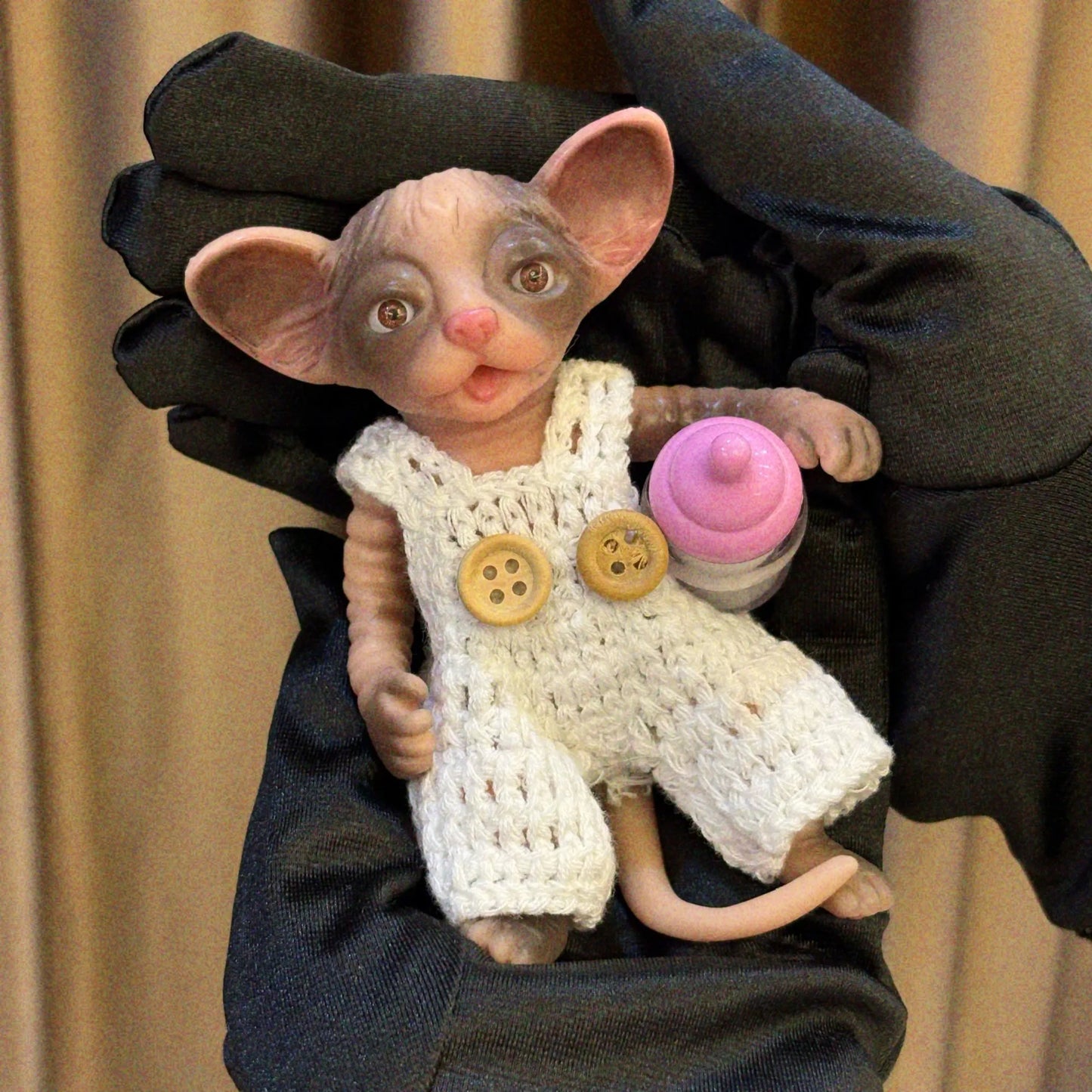 OtardDolls 11CM Mini Silicone Sphinx Cat Reborn Dolls Painted Realistic Full Body Soft Silicone Reborn Dolls For Gift