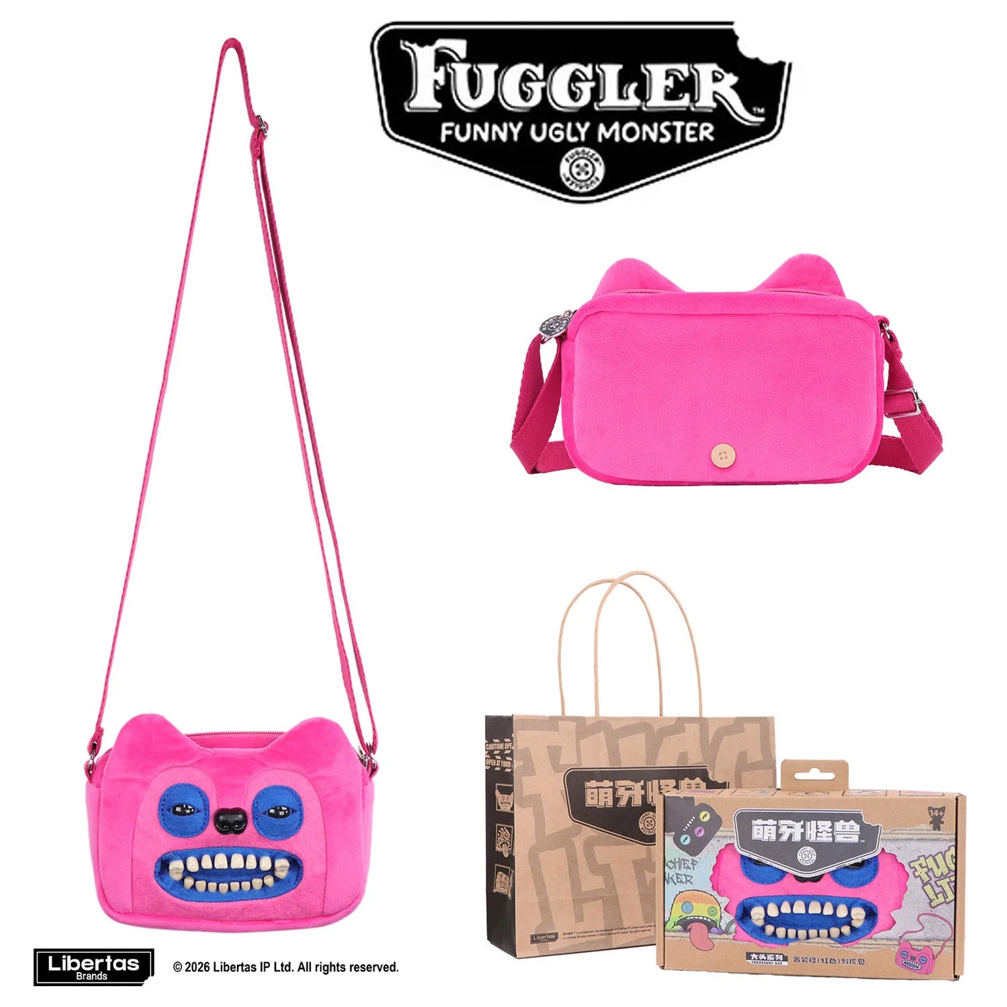 Fugglers Ugly Tooth Monster Fluffy Crossbody Bags Cute Fugg Plush Purse Shoulder Backpack Wallet Girls Boys Cartoon Animal 22CM