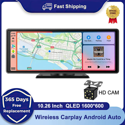 10.26” QLED Screen Universal autoradio MP5 Car Radio MultimediaI  WIFI Wireless Carplay Android Auto for Apple Or Android