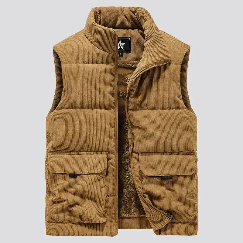 New Winter Fashion Wool Vest Male Cotton-Padded Vests Coats Men's Sleeveless Vest Jackets Warm Waistcoats Clothing Plus Size 6XL