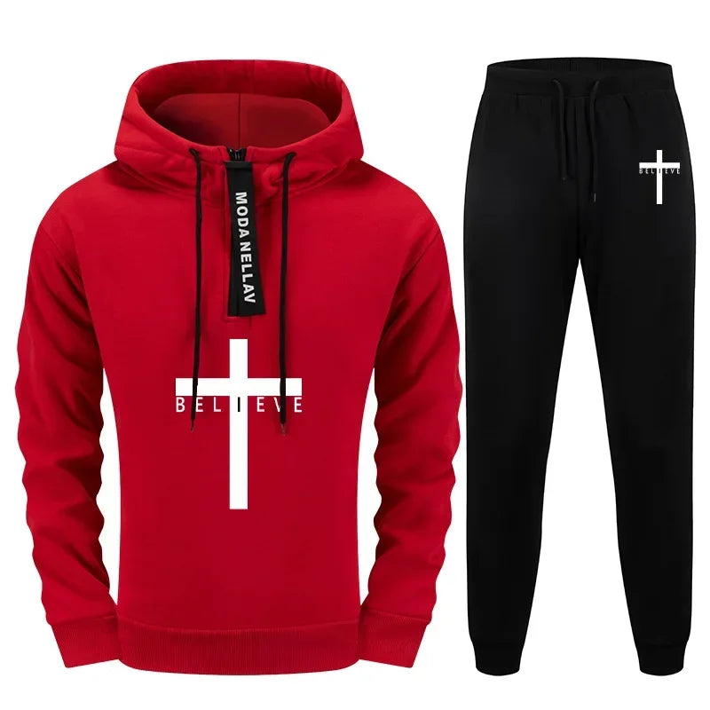 Comfort Jogging Men's Tracksuit Hot Sale Autumn Winter Casual Hooded Outdoor Daily Sports Single Piece Sweatshirt And Sweatpants