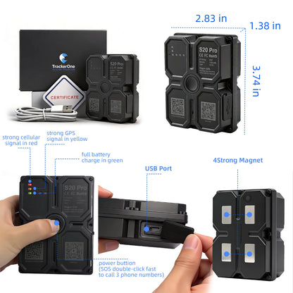 4G GPS Tracker Car Tracker Magnet 7500mAh GPS Tracker 4G GPS Locator Waterproof Vehicle  Long Standby Battery Real Time Position