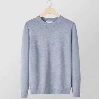 Sweater men's round neck solid color inner layer base sweater new 2025 autumn warm top sweater knitwear multi color selection