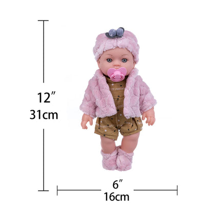 30cm Reborn Doll Can Be Washed, Soft 12inch Baby Doll Limb Movable and Clothes Detachable, Children's Toy Gift