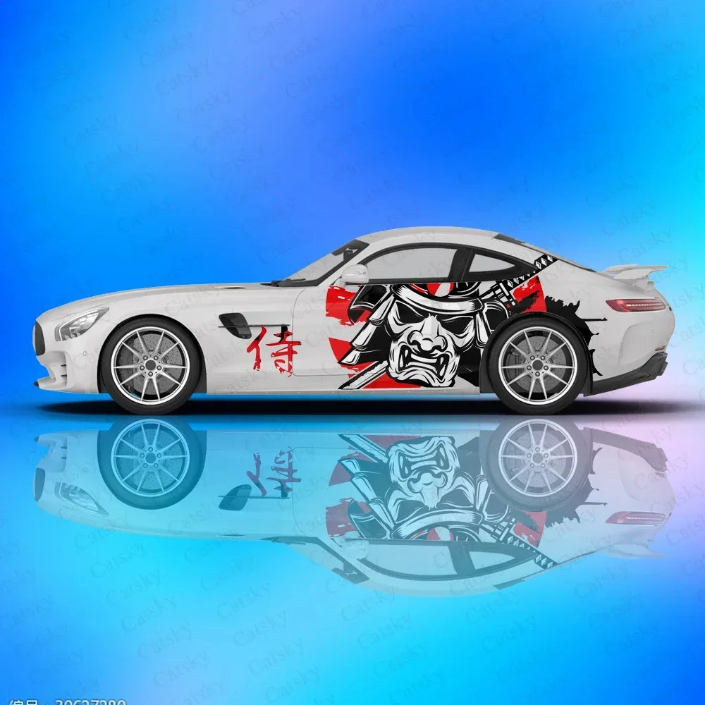 Samurai Car Wrap, Japanese Vehicle Livery, Cast Vinyl Wrap, Universal Size Samurai Anime Car Sticker Car Decoration