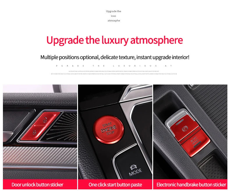Car door unlocking button decorative sticker is suitable for Volkswagen VW new CC aluminum alloy interior button accessories