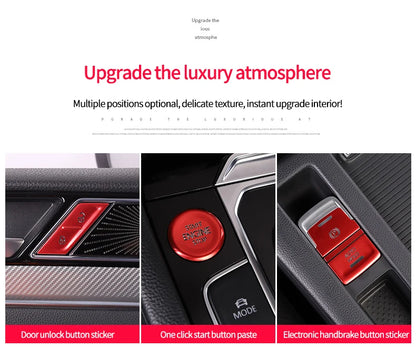 Car door unlocking button decorative sticker is suitable for Volkswagen VW new CC aluminum alloy interior button accessories