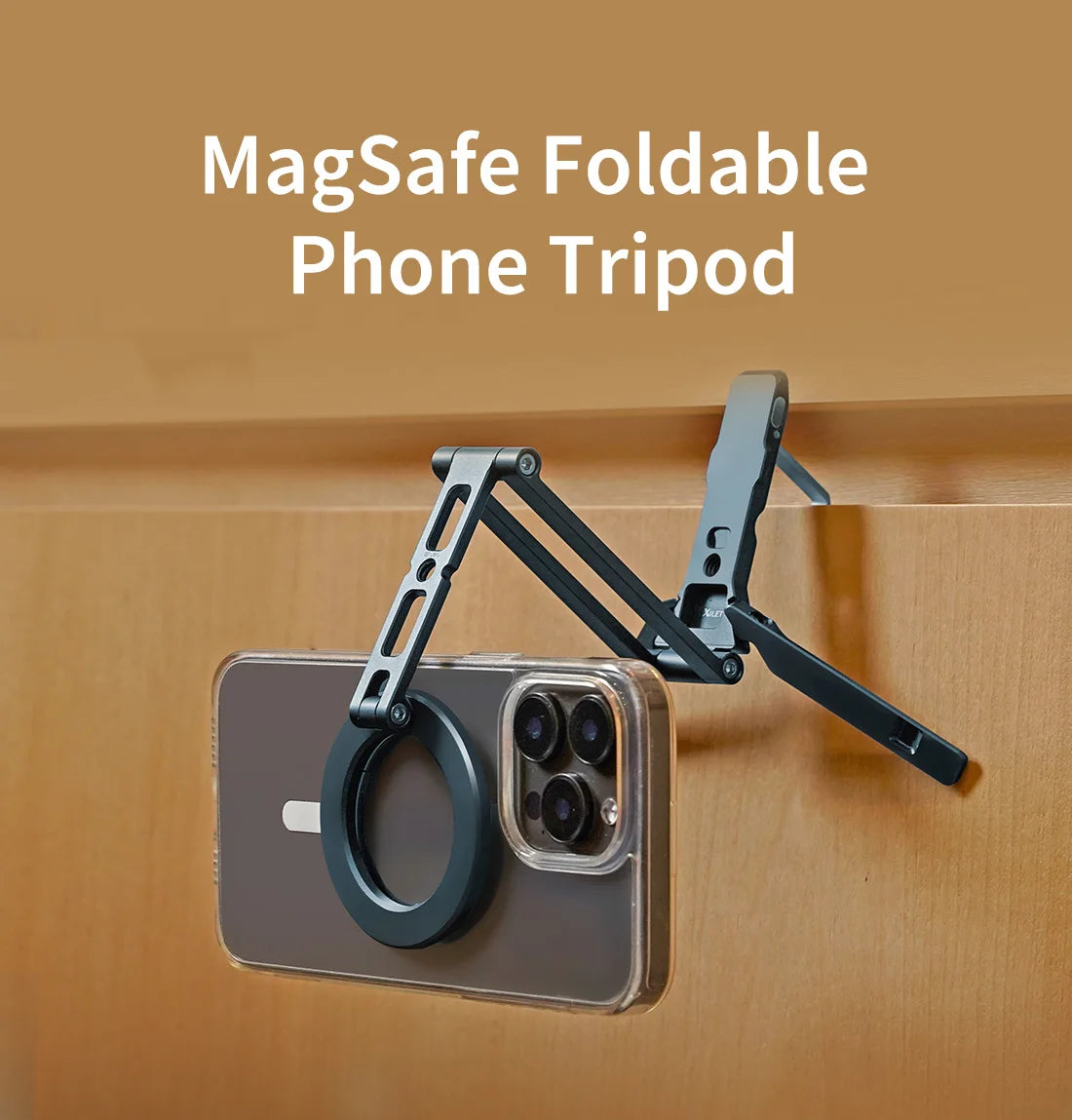 COBONE Magnetic Phone Tripod Holder Foldable Adjustable with Arca-Swiss for Phone Vlog Portable Desktop Phone Mount for Travel