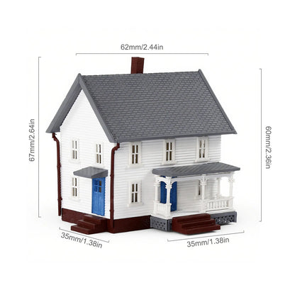 Evemodel N Scale Model Dwelling House Pre-built Painted Two-story Building