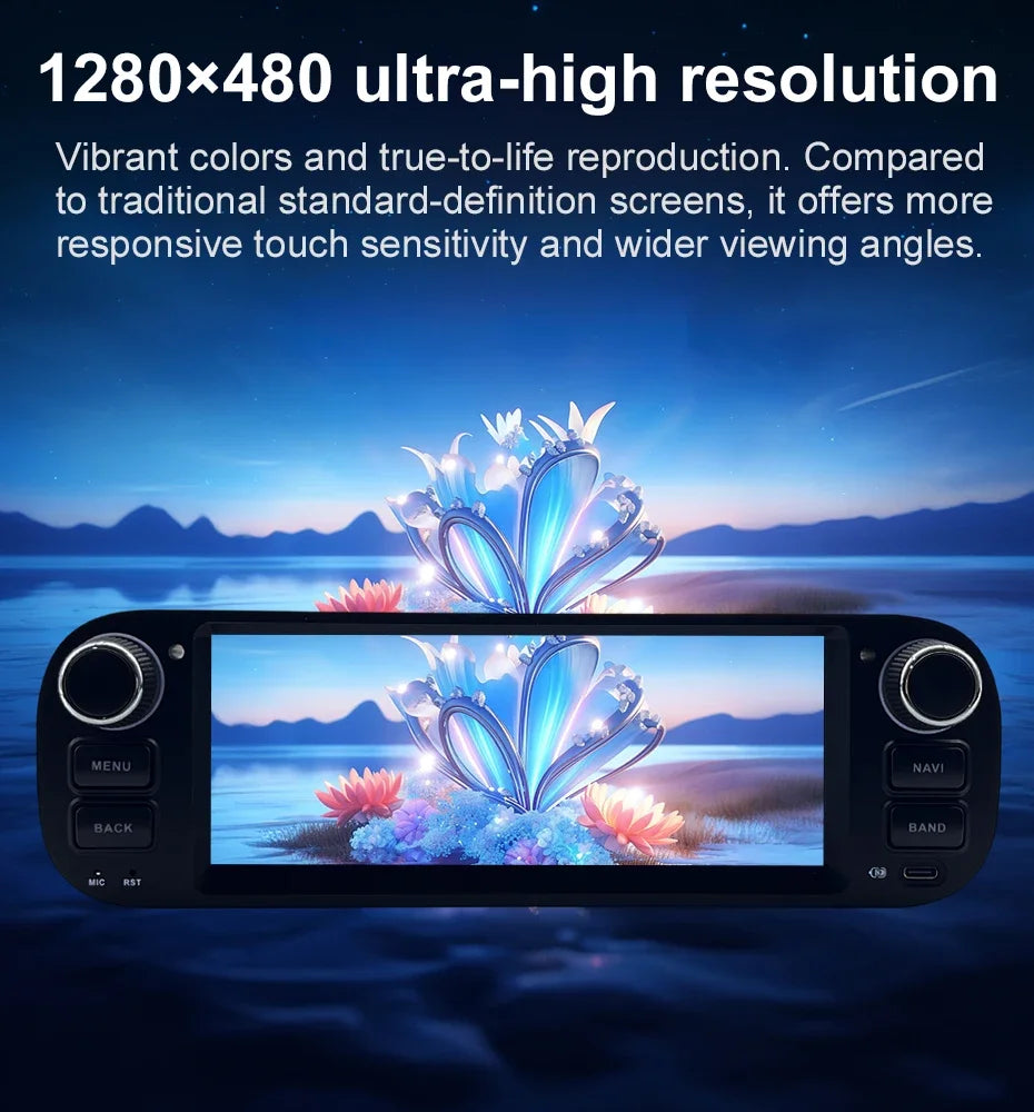 For Fiat Panda 2013-2020  Auto Multimedia Player  6.86" Touch Screen Steering Wheel Control Car GPS Navigation  Bluetooth Call
