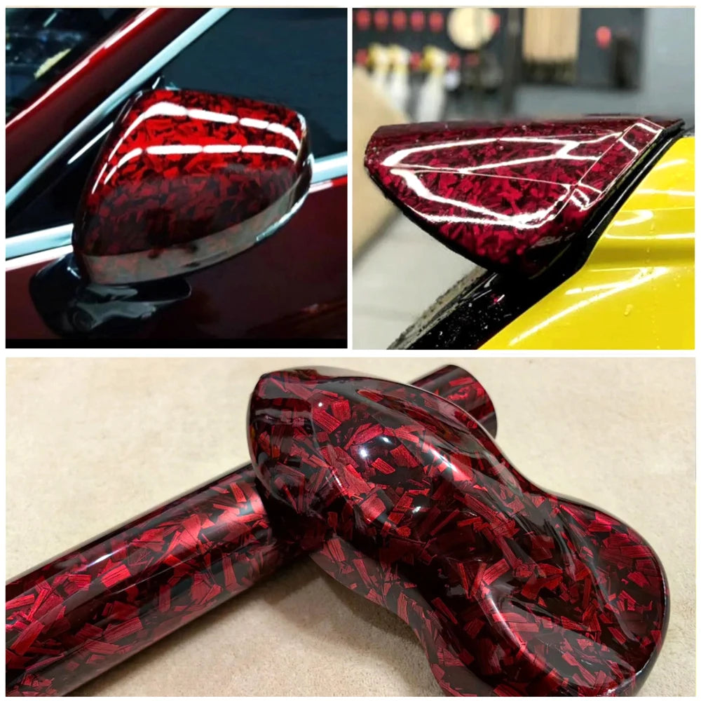 10/20/30/40/50 x 150cm Ultra Glossy Forged Carbon Fiber Vinyl Car Wrap Sticker Film Durable Weatherproof Sticker Easy to Install