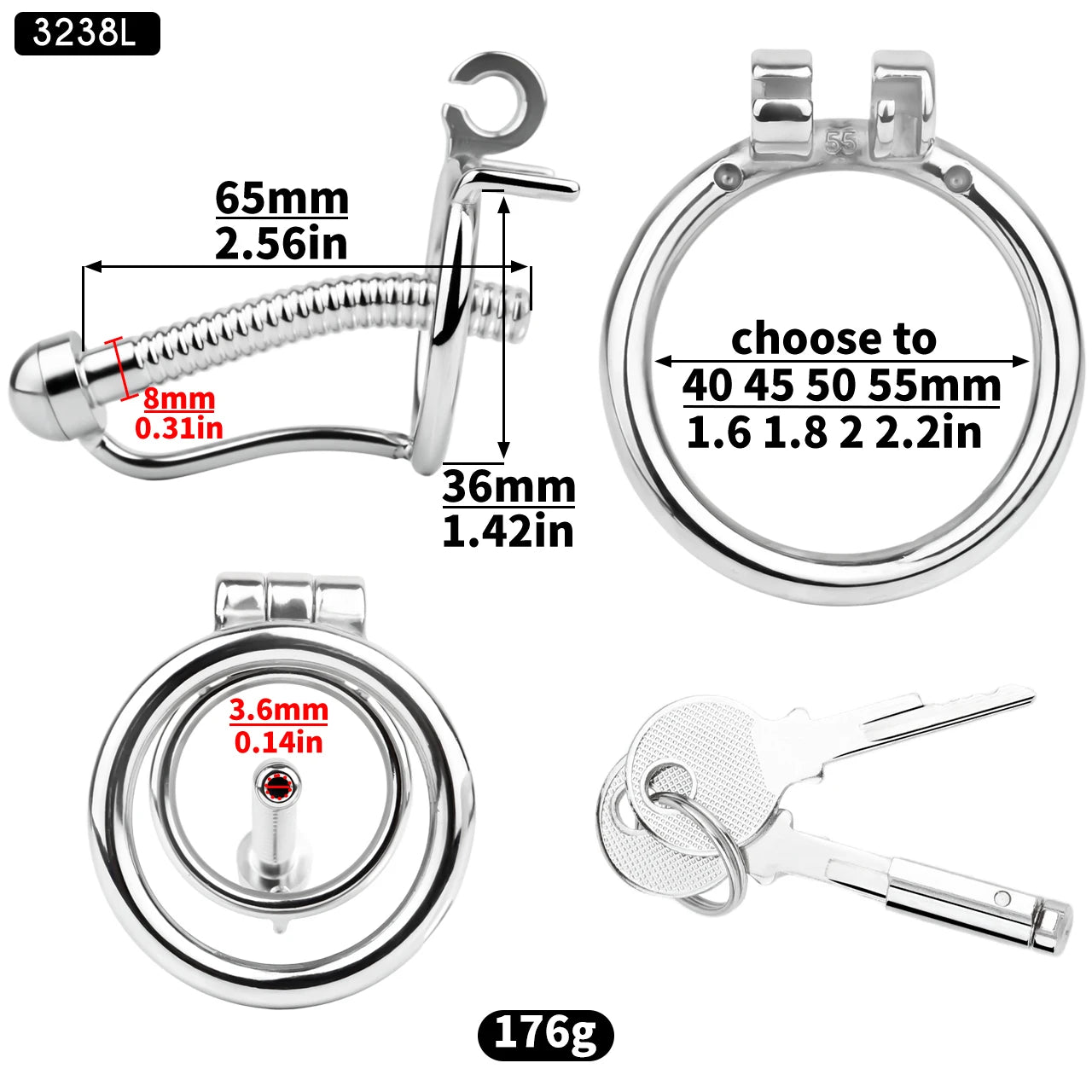 FRRK-238 Urethral Tube Piercing Metal Chastity Cage Lock Cock Device Adult Game 정조대 Male Penis Exercise Advanced Player Sex Toy