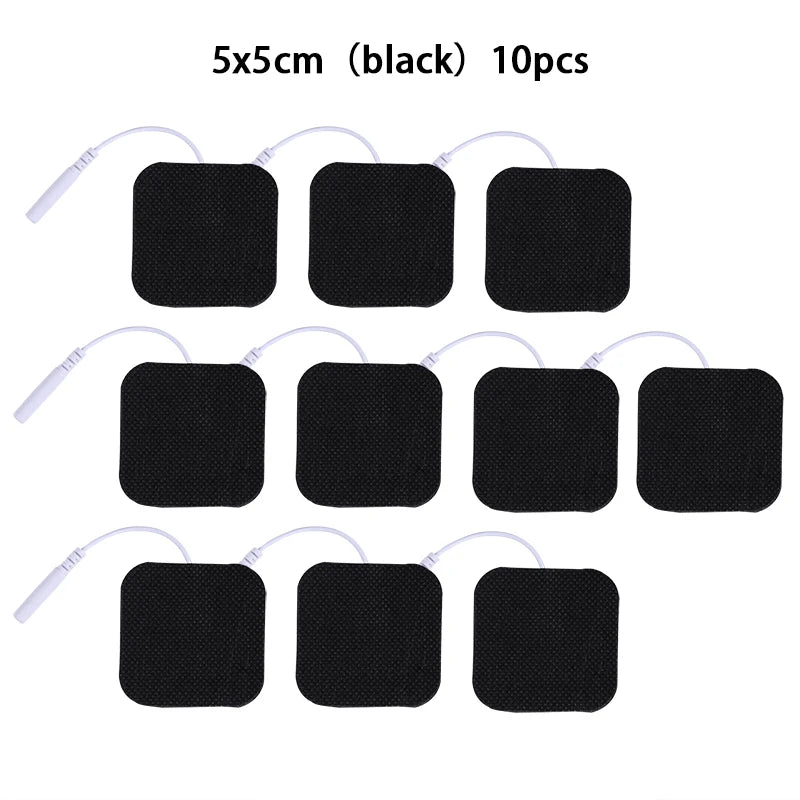 5*5cm 2mm Plug Tens Electrodes Pads Accessories Non-woven Fabric Self  Adhesive Replacement Patch for Electric Massager