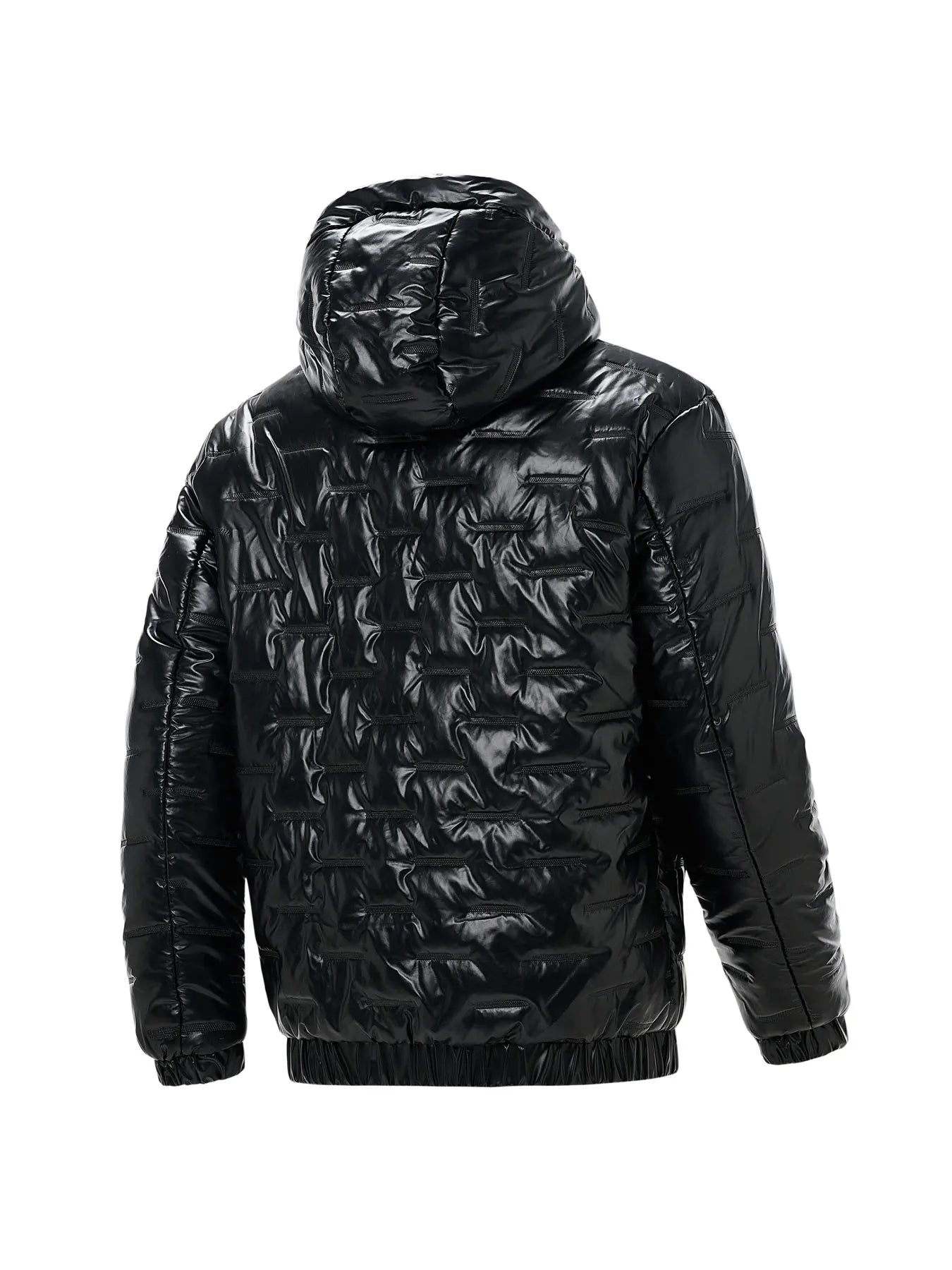 Men's Winter Solid Color Glossy Hooded Cotton Jacket, Windproof, Waterproof and Thickened, Suitable for Outdoor Sports and Leisure