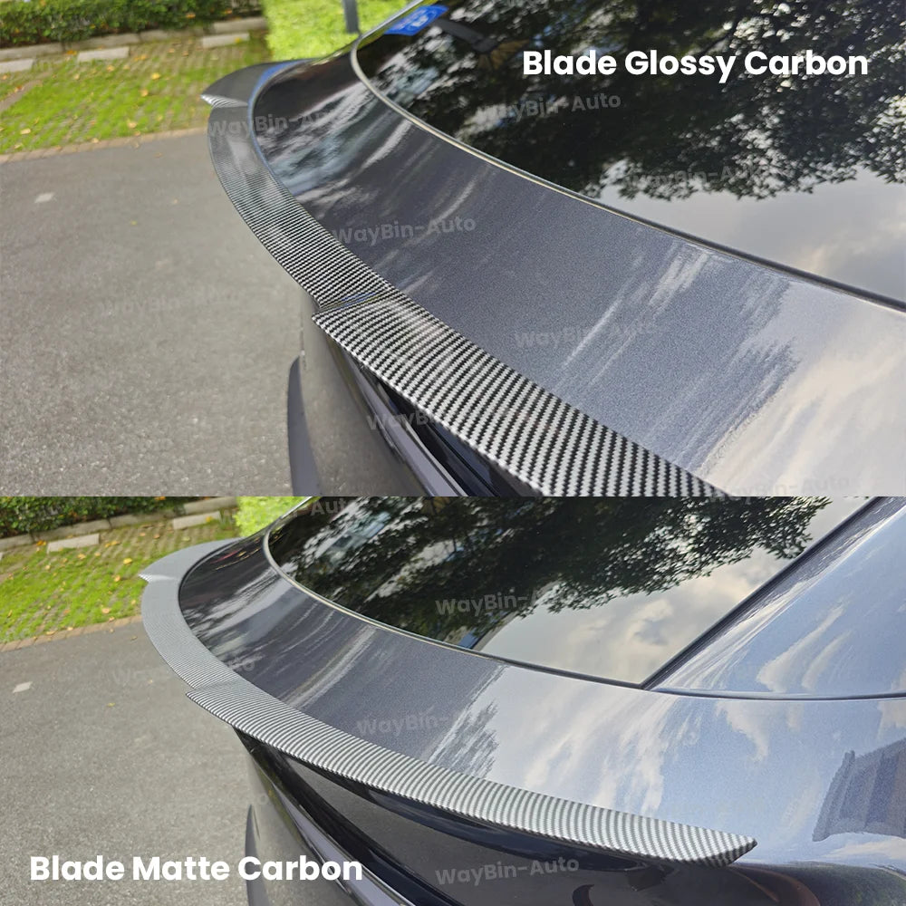 Matte Black  Rear Trunk Spoiler for Tesla Model Y Juniper 2025 - Easy Install Carbon Fiber Trim Blade Wing Body Kit Auto Tuning