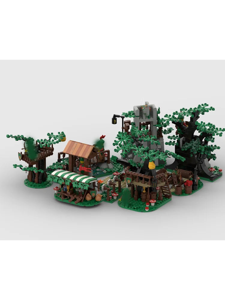 1393PCS New MOC Building Model Medieval Forest Hideout Collection Modular Children's Assembly Building Block Toy Gift