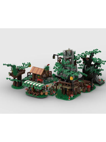 1393PCS New MOC Building Model Medieval Forest Hideout Collection Modular Children's Assembly Building Block Toy Gift