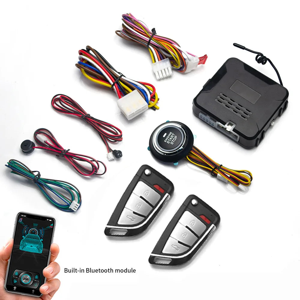 Remote Starter and Car Alarm Smart App Remote Start Stop System for Cars Engine Push Start System with Auto Ignition Button