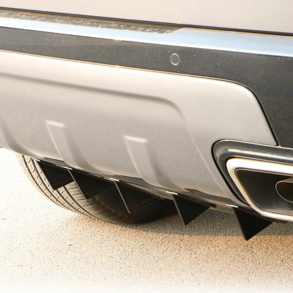 Universal 4 Wing Car Rear Bumper Lip Diffuser Splitter Spoiler Shark Fins For Chevrolet Chevy Camaro For Citroen Peugeot Mazda