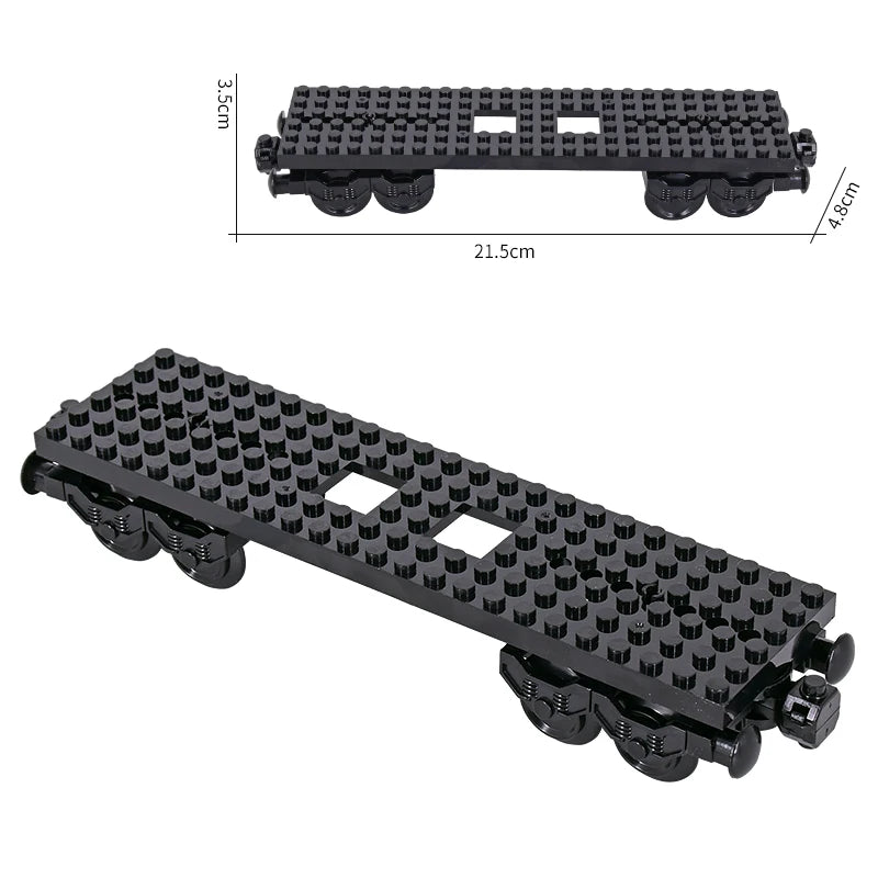 26cm Retro Double-Deck Passenger Train Car Building Blocks Model Green Gray Classic Train Display Toy for Hobbyists