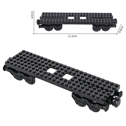 26cm Retro Double-Deck Passenger Train Car Building Blocks Model Green Gray Classic Train Display Toy for Hobbyists