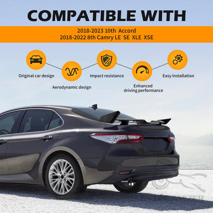 JDM TRD Style Highkick Trunk Spoiler Wing Tailgate Body Kit Accessories For 2018 19 2020 2021 2022 2023 Toyota Camry