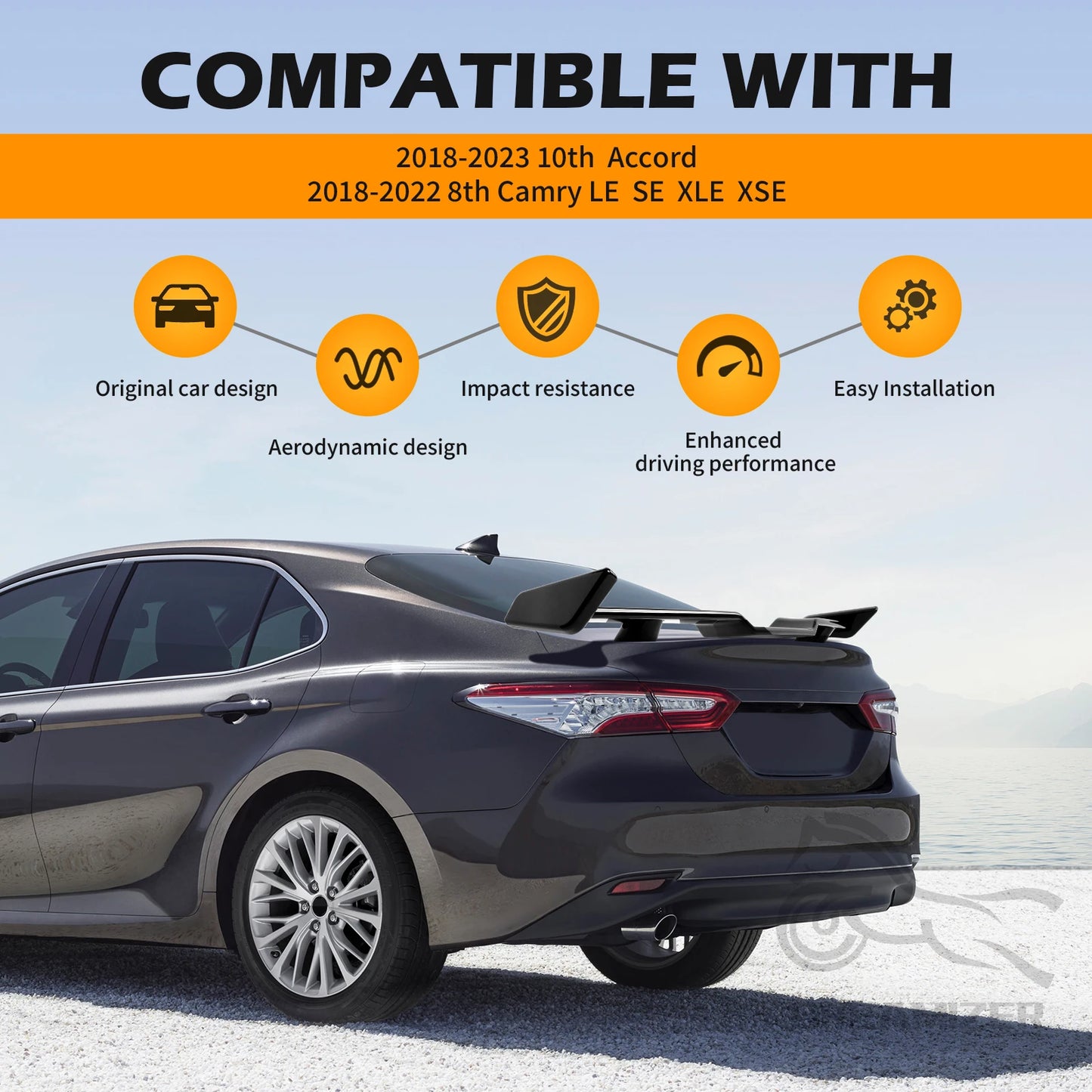 JDM TRD Style Highkick Trunk Spoiler Wing Tailgate Body Kit Accessories For 2018 19 2020 2021 2022 2023 Toyota Camry