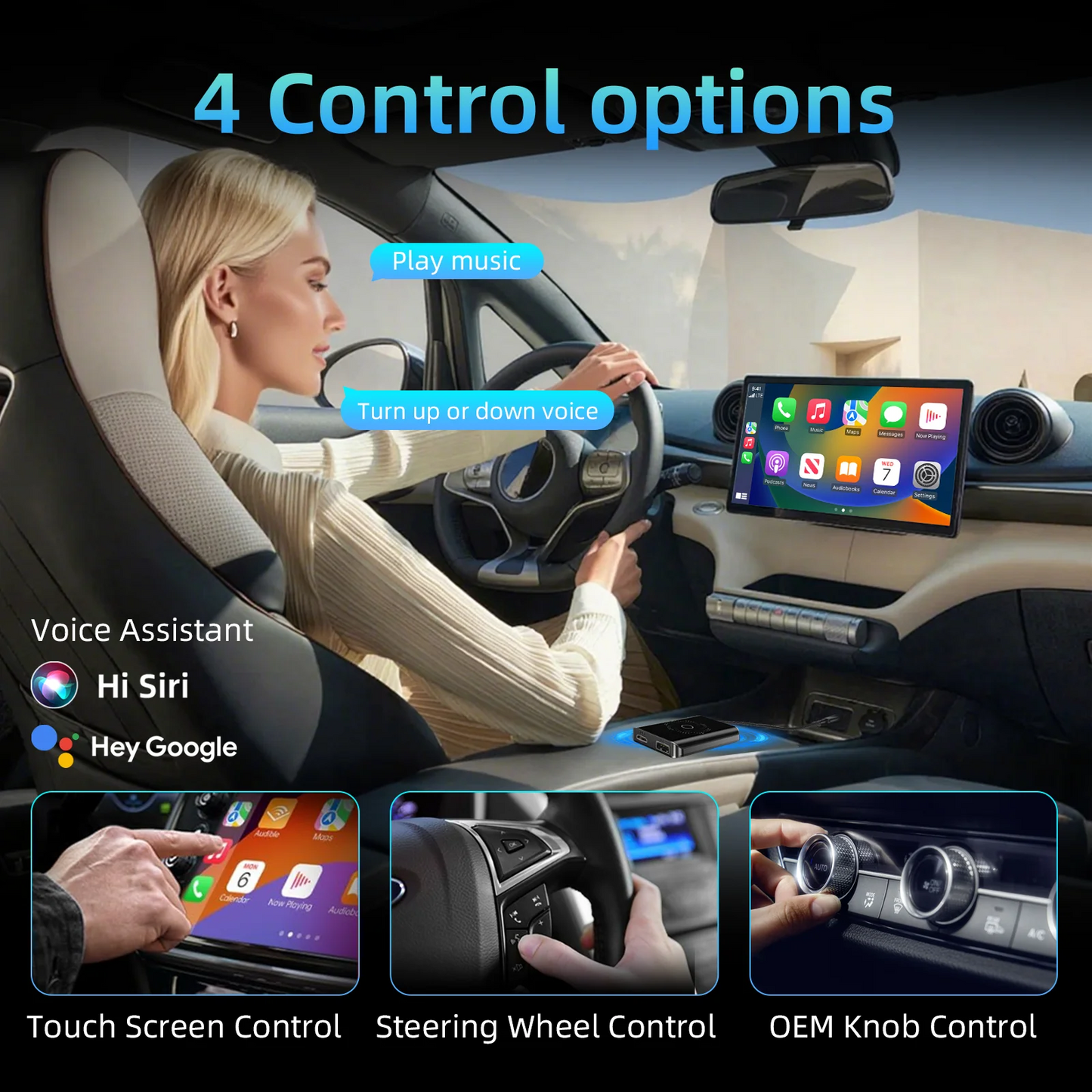 Carplay AI Box Android 13 Wireless Android Auto Smart TV Box For Youtube Netflix Toyota Mazda Hyundai Haval GMC Ford MG VW Kia