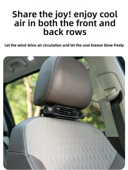 2026New Car Seat Fan 3000mAh Built-in Battery Long Lasting USB Portable No Blade Backrest Fan Car fan cooler Car Air Conditioner