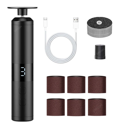 Electric Foot Grinder 2-in-1 Rechargeable Callus Remover Nail File Pedicure Machine for Dead Skin Foot Care