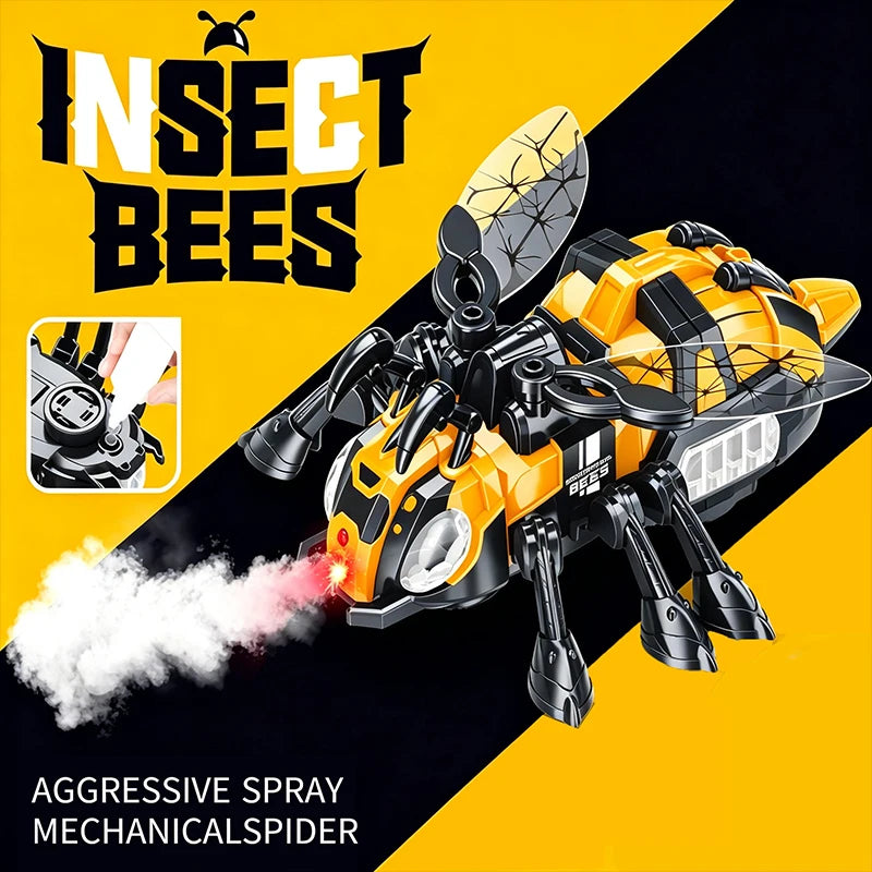 Electric Mechanical Bee Toy Featuring A Simulated Spray Function Crawling Action With Lights And Music Toys for Boys Kids Gifts
