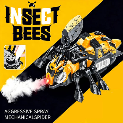 Electric Mechanical Bee Toy Featuring A Simulated Spray Function Crawling Action With Lights And Music Toys for Boys Kids Gifts