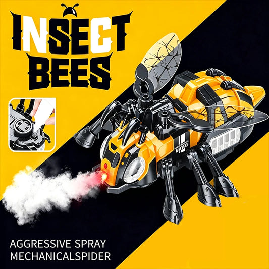 Electric Mechanical Bee Toy Featuring A Simulated Spray Function Crawling Action With Lights And Music Toys for Boys Kids Gifts