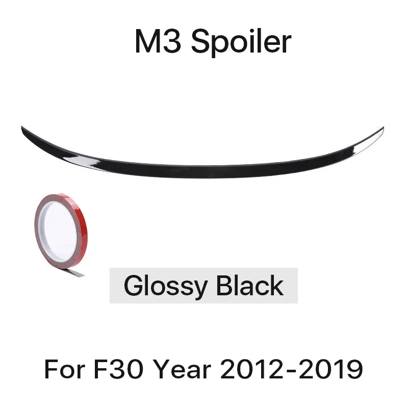 Carbon Fiber Rear Bumper Lip Trunk Wing MP M4 PSM Style Roof Spoiler Kit For BMW 3 Series F30 F31 F35 2012-2019 Gloss Black