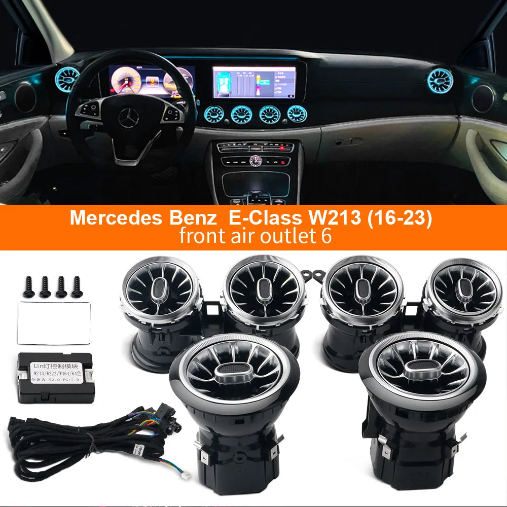 For Mercedes Benz W205 C-Class GLC X253 W213 E-Class W222 S-Class W117/W156/W176 CLA GLA Turbine Nozzle Air Vents Ambient Light
