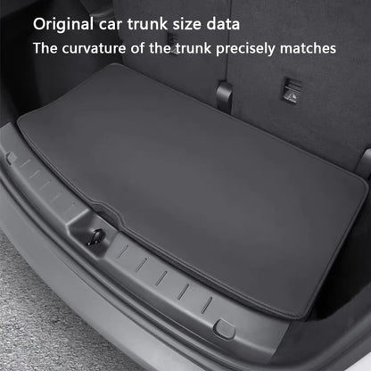 For Tesla Model YL 6-Seater Rear Trunk Mat Leather Full Coverage Cargo Liner Anti Dirty Mat Seat Backrest Protective Pad Cover