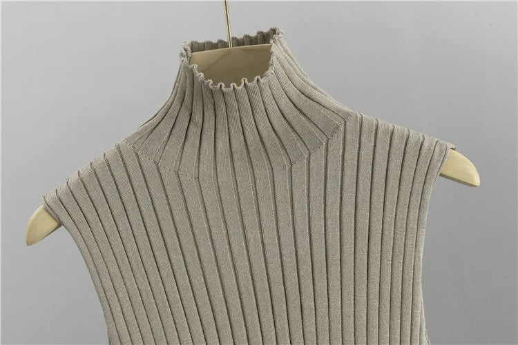 2025 Autumn Winter Women Long Cardigan 3 Piece Set Knit Pants High Neck Vest Wide Leg Trousers Outfit