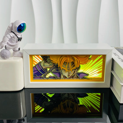 Anime Paper Carved Lamp Cute Figure 3D Paper Led Color Light Box Room Decoration Collect Night Light Gifts