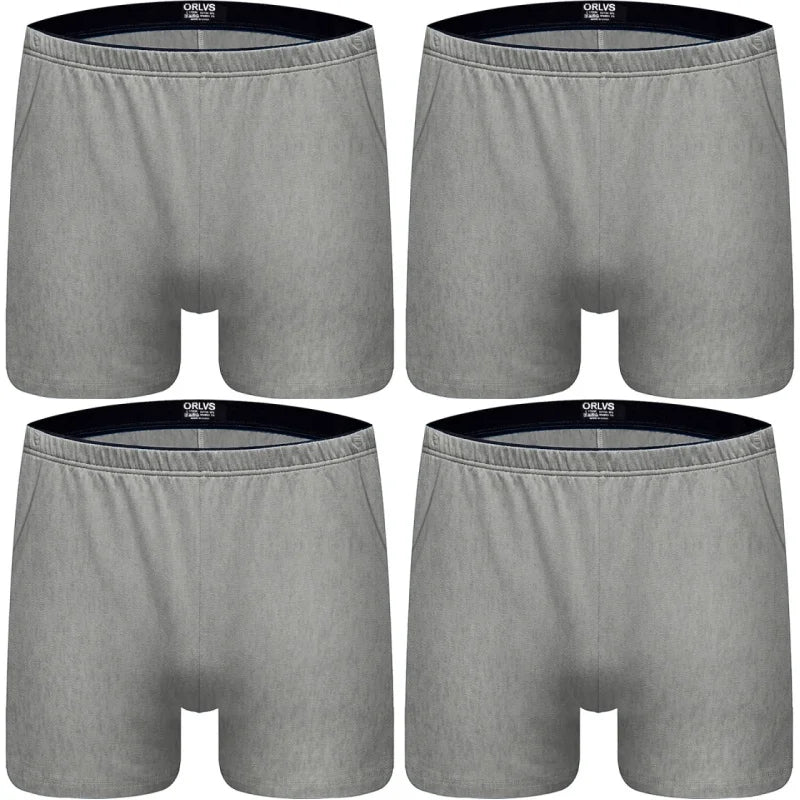 1/2/4 PCS ORLVS Boxer Men Underwear Cotton Pouch Boxershorts Sleep Men Underpants Panties For Swim Or Boxers Shorts With Pocket