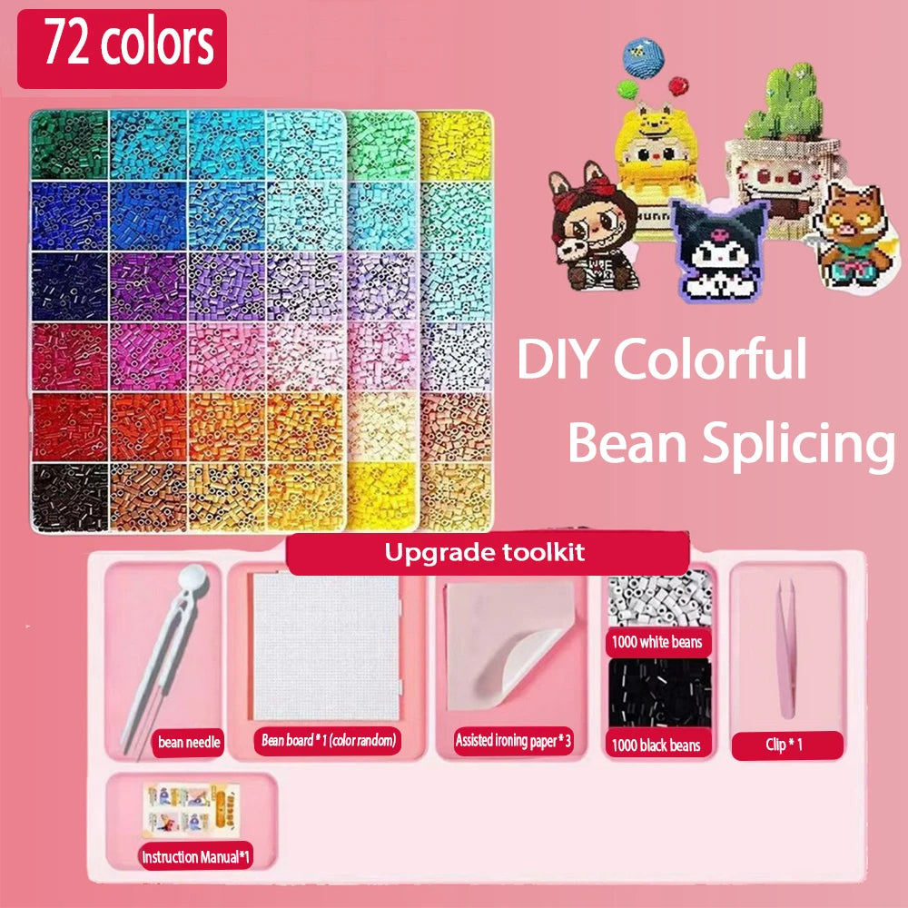 24/48/72/96 Colors Fuse Beads Kit For Kids, 5mm Melty Beads Craft Set With Iron & Accessories, DIY Pixel Art Toys For Creative G