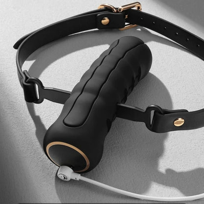 2026 New Silicone Black Electric Shock Mouth Gag Adjustable SM Gear Adult Toy Alternative Play Couple Training Adult Game Gag18+