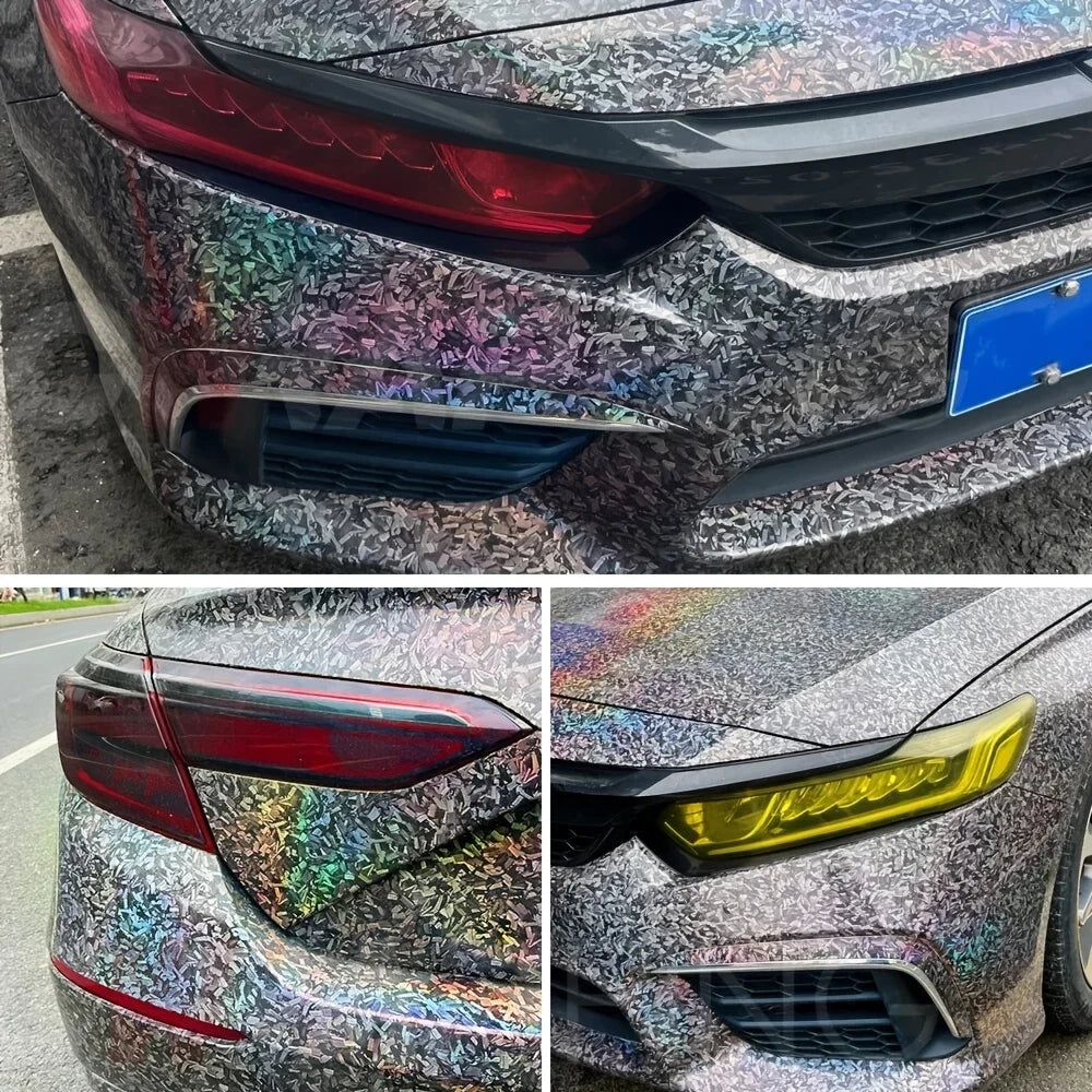 10/20/30/40/50 x 150cm Ultra Glossy Forged Carbon Fiber Vinyl Car Wrap Sticker Film Durable Weatherproof Sticker Easy to Install