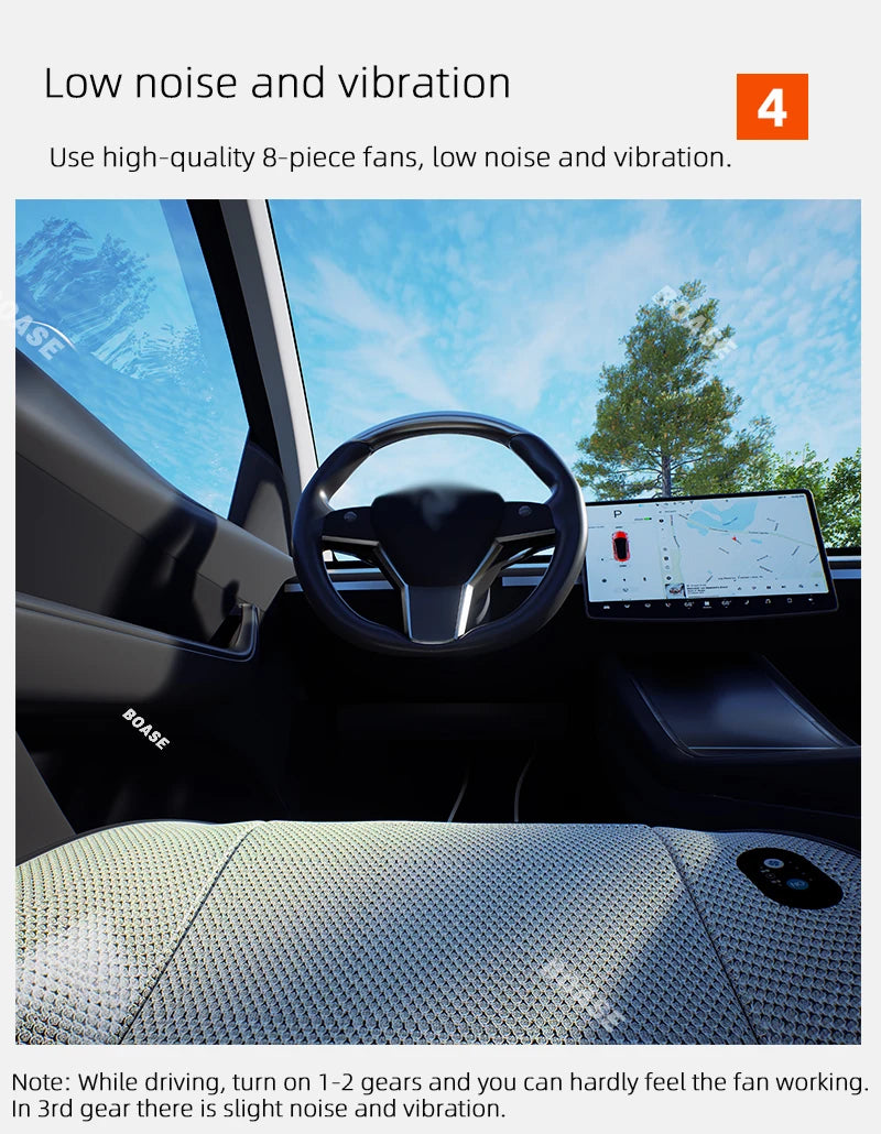 For Tesla model 3 Y ventilation Seat Cushion DC 12V Spacer Car Summer Cool Air Seat Cushion Fast Blowing Ventilation Seat Coolin