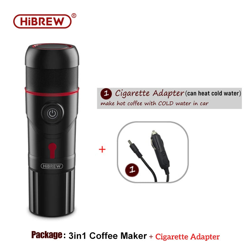 HiBREW Portable Coffee Machine for Car & Home,DC12V  Expresso Coffee Maker Fit Nexpresso Dolce  Pod Capsule  Coffee Powder H4