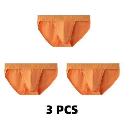 1/2/3 PCS Men's Underwear Mens Breathable Thread Modal Panties Breathable Skin Friendly Mid Rise High Fork Solid Color Briefs